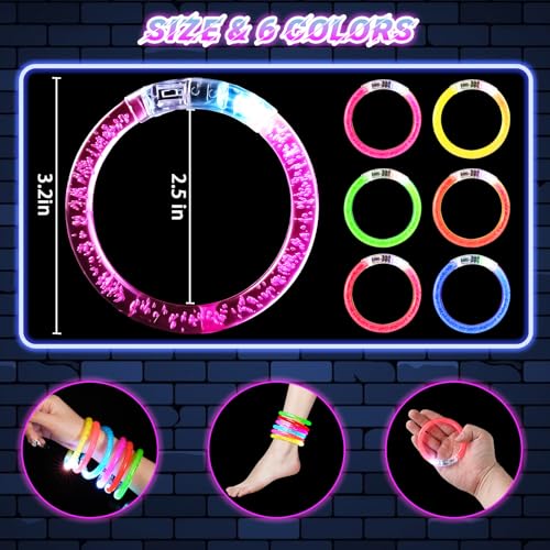 image for Mikulala 12 Pack LED Bracelets Glow Sticks, Halloween Party Favors, Gl