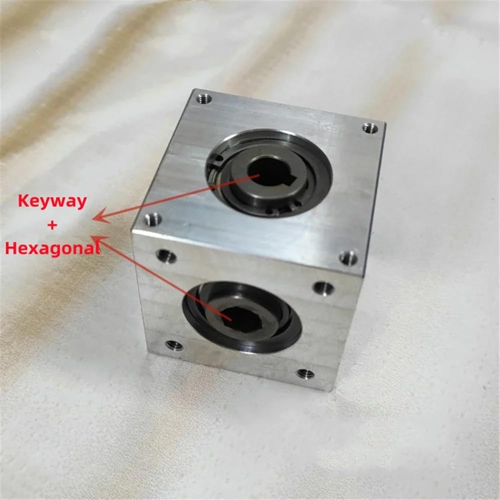 Gearbox Bevel Gear Angle Reducer 42x42x42mm Single Output Shaft Commutator 1 to 1 Transmission Steering Gearbox Steering Direction