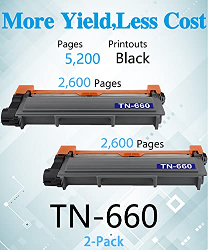 Cartucho de toner compatível Much&More (pacote com 2) para Brother TN660 TN-660 usado para Brother H