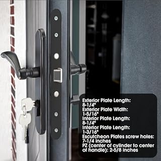 HauSun Storm Door Handle Set Replacement Kit with 2 Point Mortise Lock and Key,Security Door Keyed Lever Handle Fits for Pella or Larson Storm Door (Oil Rubbed Bronze)