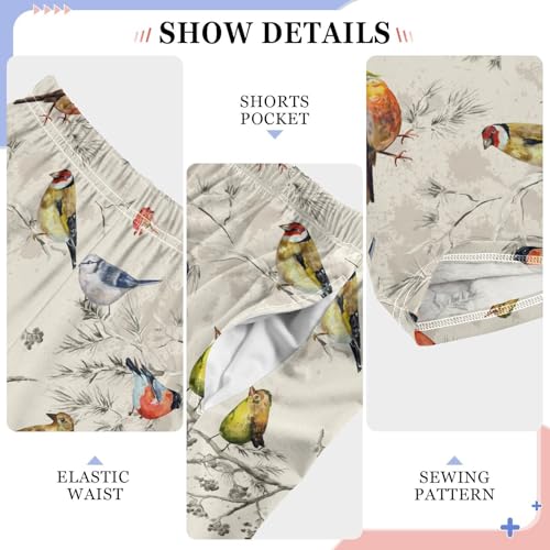 Winter Cute Bird Boys Long Pants Soft Trousers Elastic Waist Kids Lounge Bottoms with Pockets S-XL4