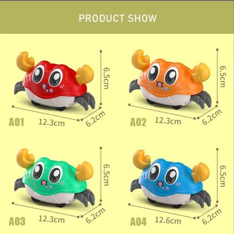 SHAKTISM Press and Go Owl Car Toys for Boys and Girls Crawling Toys for Moving Dino Toy for Birthday Gifts – Random Colour - 1Pc (Running Crab) 1