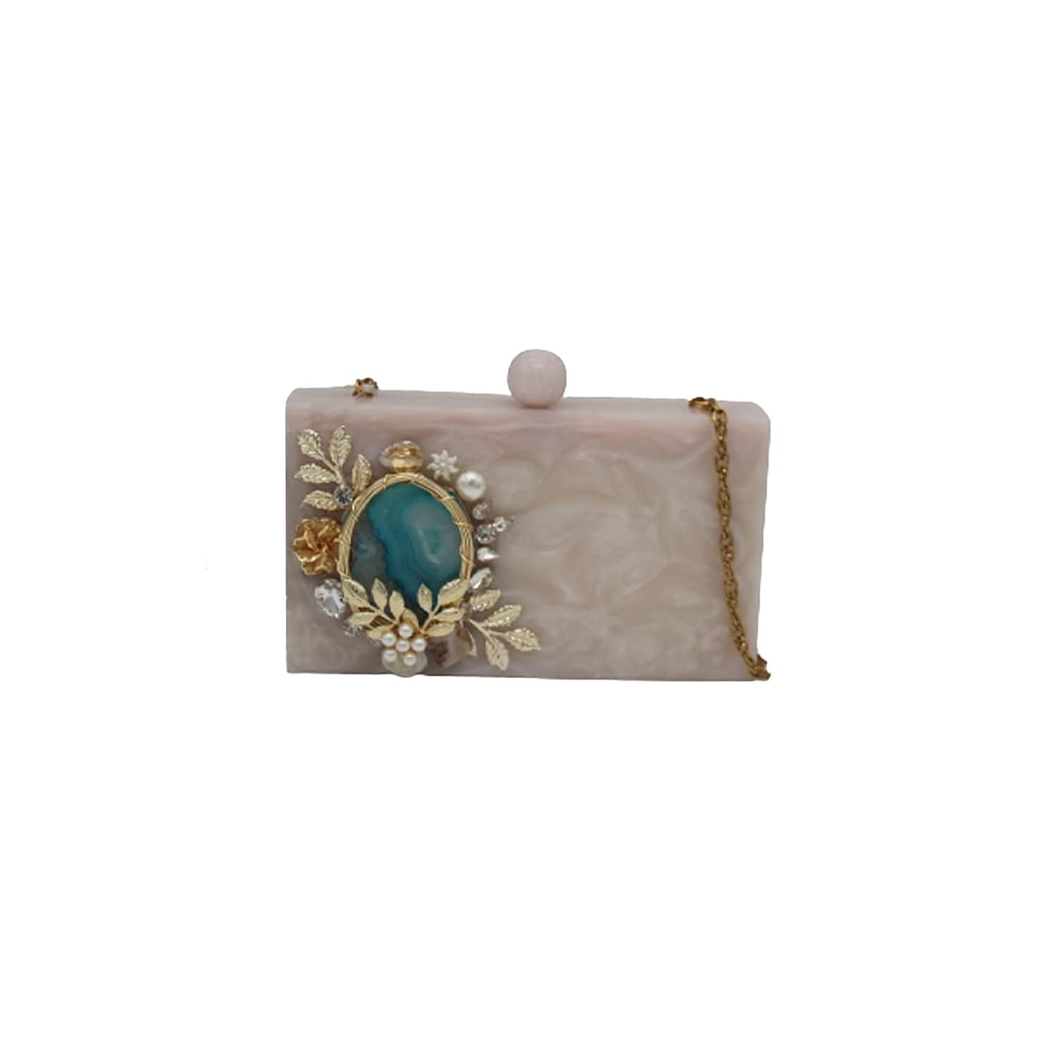 Clutch Bag Hand Bag Acrylic Clutches for Women Bridal Clutches for Wedding Celebrity Party Evening Marble Purse Floral Clutch For Women's & Girls (Multicolor 7)-image-37