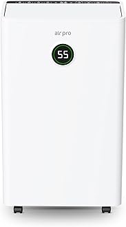 Air Pro 25L/Day Digital Dehumidifier - Large 5.5L Tank, Sleep Mode, 24H Timer Laundry Drying, Bedroom, Basement, Garage & Kitchen - Portable Electric Mould, Damp and Condensation Remover