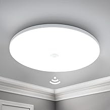Yafido 18W LED Ceiling Light with Motion Sensor, 30 cm Round Ceiling Light, 6500 K Cool White Modern Ceiling Light for Hallway, Balcony, Bathroom