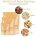 100 Pcs Kraft Stand Up Pouches 5.5 x 7.9 Inch Resealable Zip Lock Food Storage Bags with Matte Window for Packaging