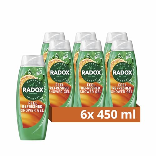 Radox Mineral Therapy Feel Refreshed Body Wash shower gel with a eucalyptus & citrus fragrance for a refreshing shower experience 6x 450 ml