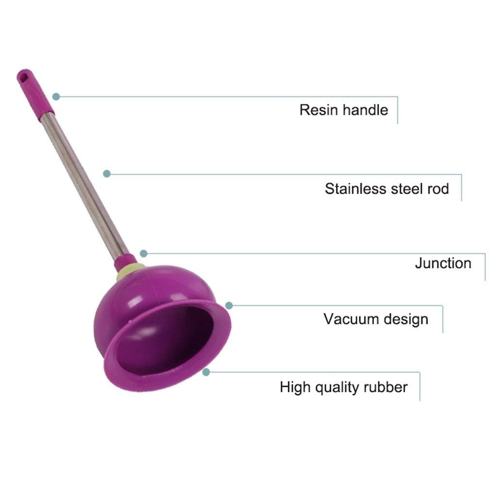 Desatascador Émbolo de Goma para Inodoro de Alta Resistencia con Mango Largo de Acero Inoxidable para asegurar el Inodoro y la alcantarilla bloqueados (54 cm) Desatascador de baño