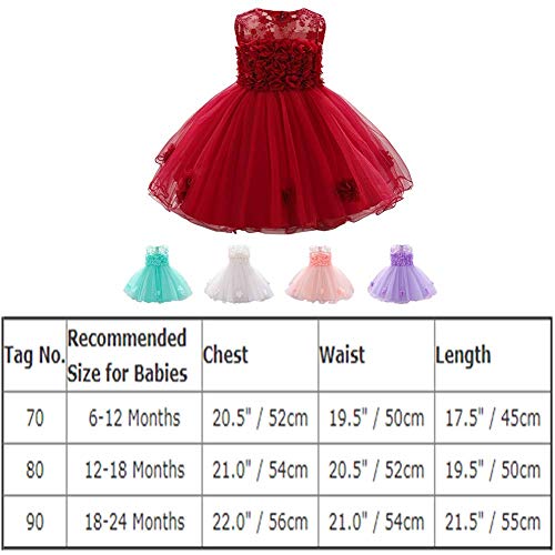 Baptism Dresses For Baby Girls Infant Christening Wedding Bridesmaid Tutu Tulle Princess Lace Floral Embroidery 1St 2Nd Birthday Party Pageant Easter Formal Dedication Ruffle Summer Gown White 12-18M #TOP6