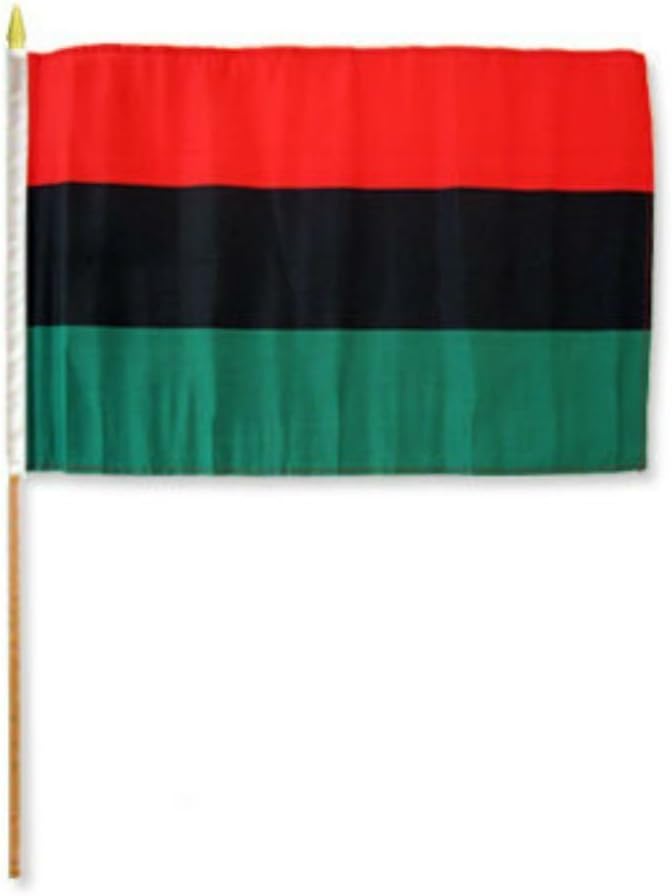 Afro American 12"x18" Stick Flag (12) One Dozen