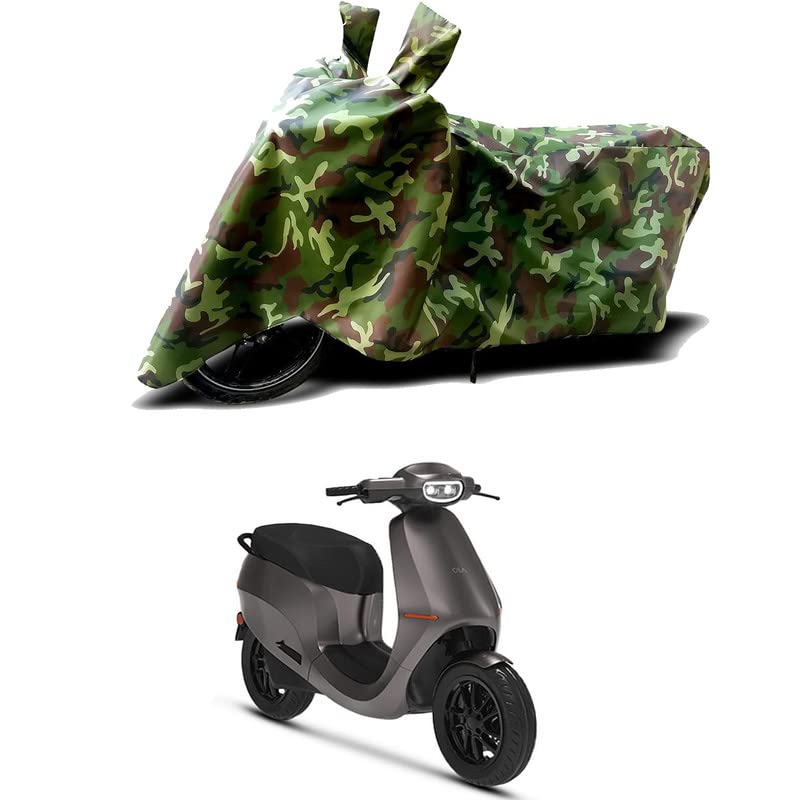 Image of 100% Water Resistant Full Bike Scooty Two Wheeler Body Cover Compatible for Ola S1 STD /UV-Rays /Heat Protection /Birds Dropping /Scratchproof /Dust Proof /Waterproof /All Varients[Green MJ]