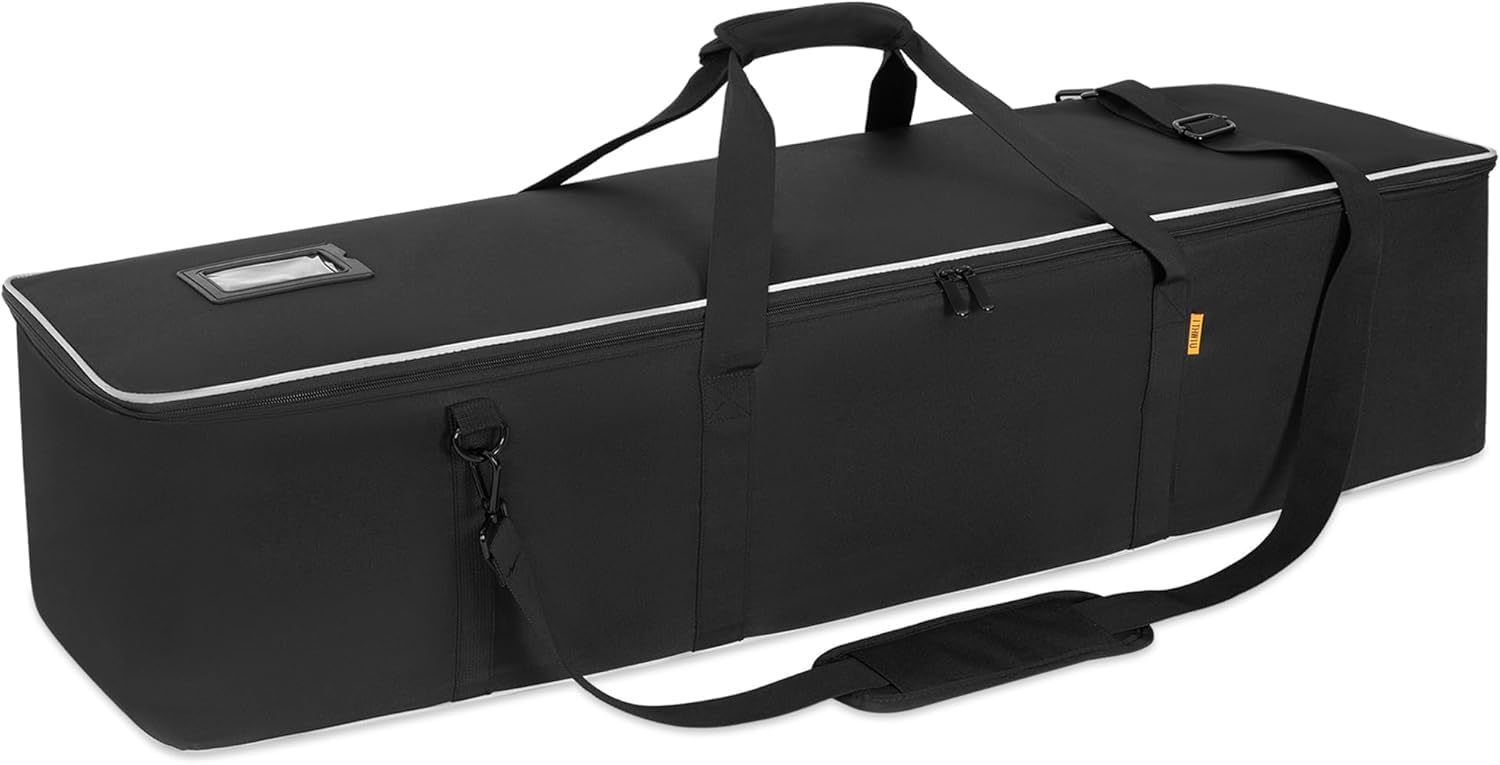 OUUTMEE Sac Multifonctionnel pour trépied 104 x 20 x 20 cm Sac de Transport Robuste avec poignée pour éclairages, Haut-parleurs, caméras, perches, Pieds de Micro, Noir