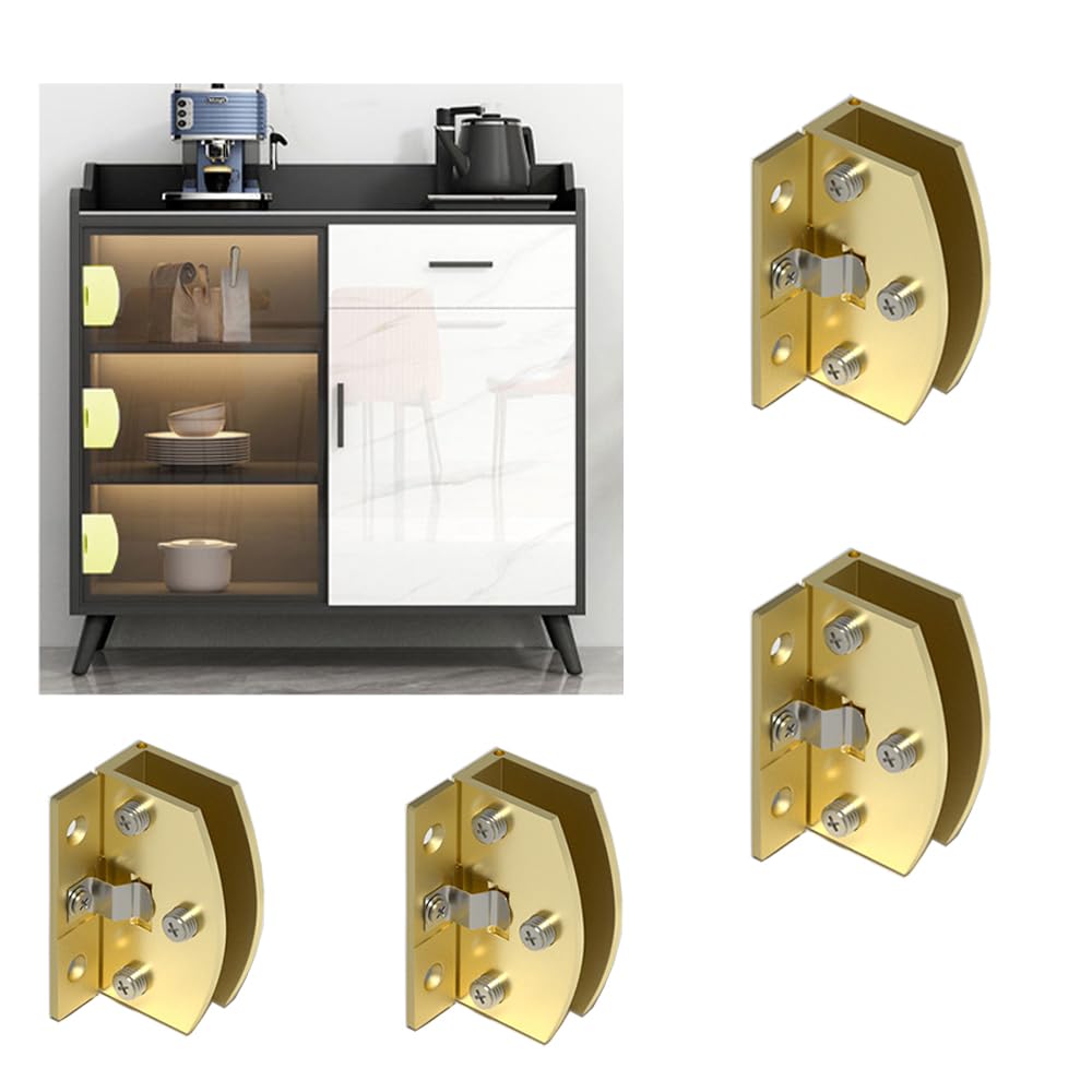 Glass Cabinet Hinge, Wine Cabinet Bookcase Door Hinge Display Cabinet Hinge Glass Clip 90 Degrees