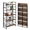 BHG Vintage Multifunctional Folding Bookshelf, No-Assembly Plant Stand Storage Rack Shelves for Home Office (Fire, 5-Tier)