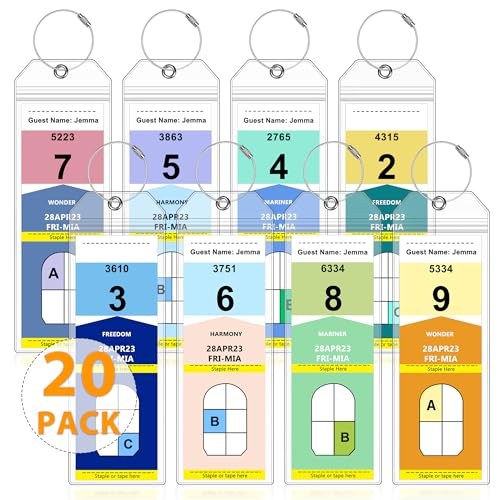 Image of 20 Pack Luggage Tags for Cruise Ship Essentials for NCL, Princess, Carnival, Royal Caribbean and Celebrity Cruise Necessities by SEAVILIA