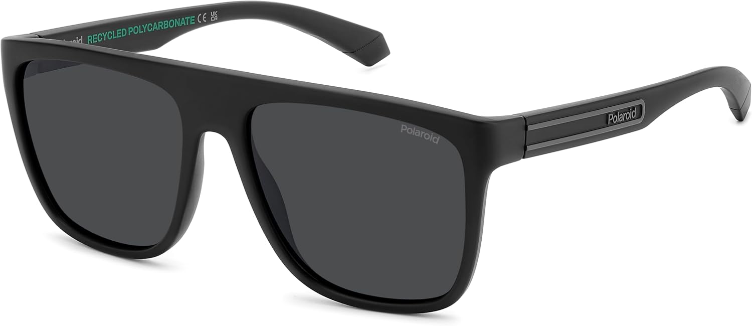 Polaroid Men's Casual. Rectangular Sunglasses, Blue