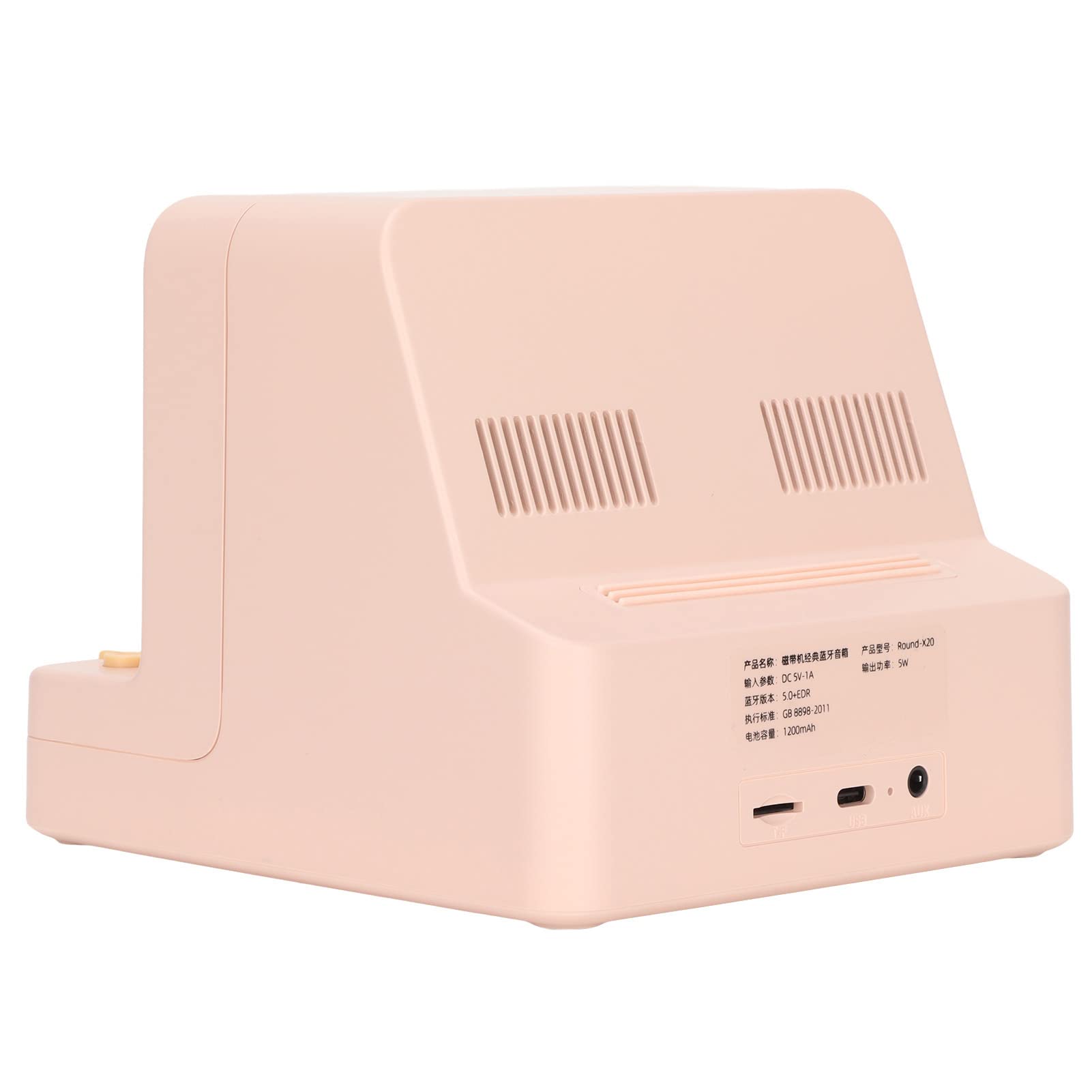 Lecteur de Cassette Audio Bluetooth pour Voiture, Haut-Parleur de Cassette Portable, Son Stéréo, Lecteur de Bande Musicale Multifonction avec Veilleuse Rythmique Aromathérapie (Rose)