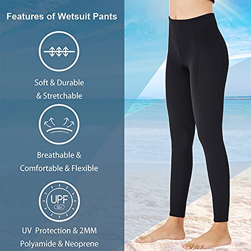 Wetsuit Pants Women Men Neoprene Long Pants 2Mm Diving Swimming Surfing Leggings, 3Mm 1.5Mm Swim Tights Pant Wetsuits Shorts Warm Sun Protection For Snorkeling Scuba Water Sports (2Mm Women, L) #TOP3