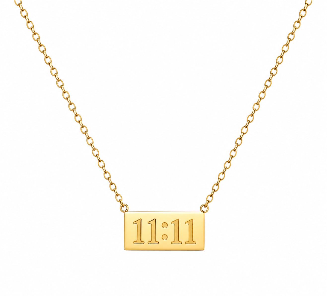jewilley Angle 11:11 Rectangular Shape Anti-Tarnish Stainless Steel Pendant Chain Necklace for Women | Eleven Eleven Women's Necklaces| Gifts for Women and Girls-picture-19