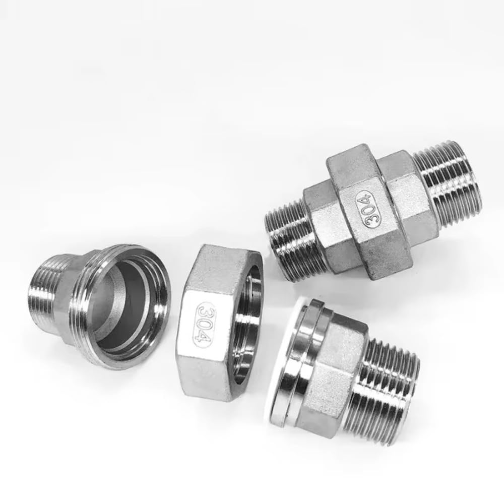 Junta de tubería de acero inoxidable 304, accesorios de hardware fundido de 1/4 a 1-1/2 pulgadas con roscas internas y externas, conectores de fontanería duraderos para varias aplicaciones