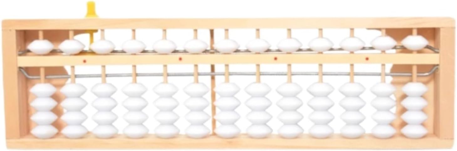Math Abacus Chinese Abacus Math Calculation Tools Ancient Calculator 13 Rows with Reset Button Counting Beginners Arithmetic Counting Tool