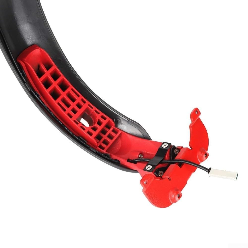 Garde-boue arrière pour garde-boue en alliage d'aluminium avec feu stop pour trottinette électrique MAXG30 - Étanche - Gris et rouge