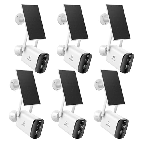 ANNKE 6Pack Solar Outdoor Wireless Camera, Solar Panel with 4MP Security Cameras, Two-Way Audio, Human Detection, Spotlight, PIR Detection, Color Night Vision, Up to 128G Storage, Alexa