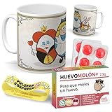 Kit regalo personalizado para frikis | Taza Alicia en el país de las maravillas + Caramelos divertidos + Pulsera sorpresa | Regalo personajes, cine, series, televisión... divertido y original.