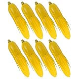 Framendino, 8 Pack Artificial Corn Lifelike Plastic Cob Fake Realistic Stalks Simulation Vegetable Decorations
