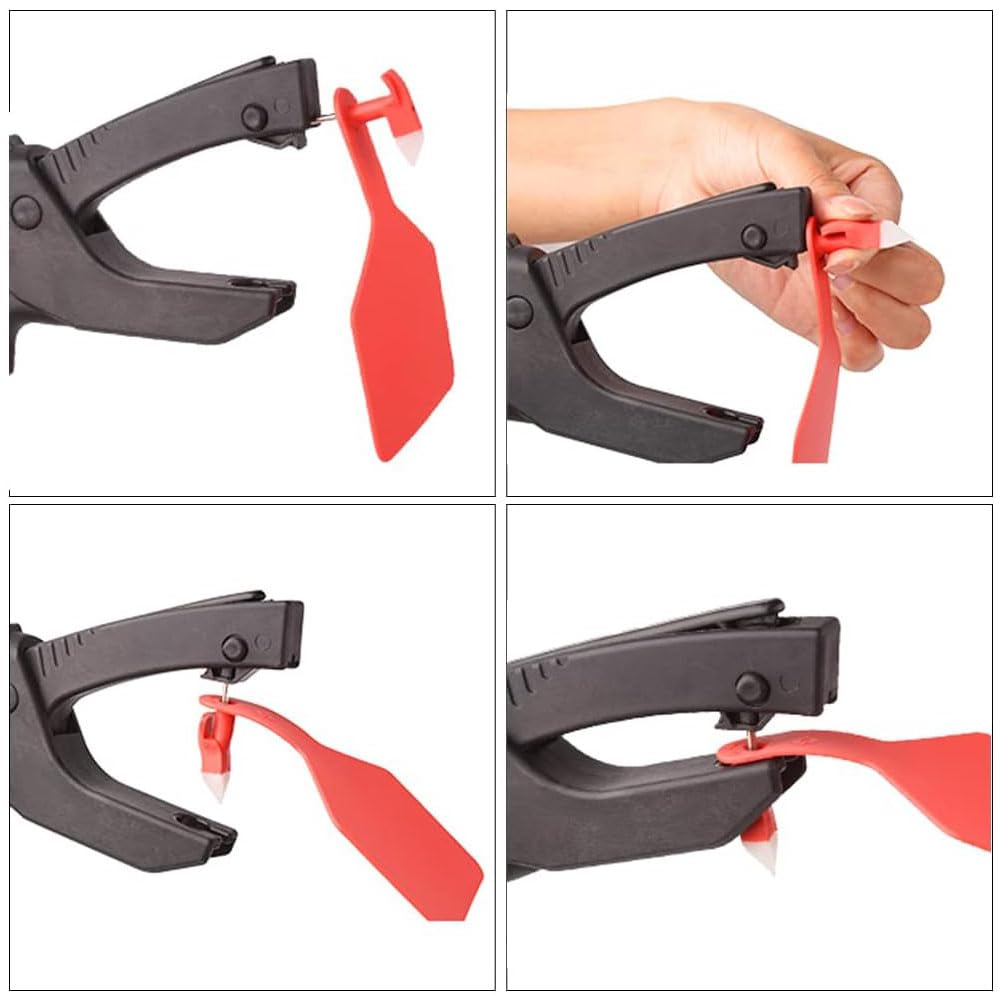 Nummerierte Ohrmarken zur Tierkennzeichnung, Kunststoff-Ohrmarken for Nutztiere, mehrfarbig, Packung mit 50 oder 100 Stück(Red,50pcs)