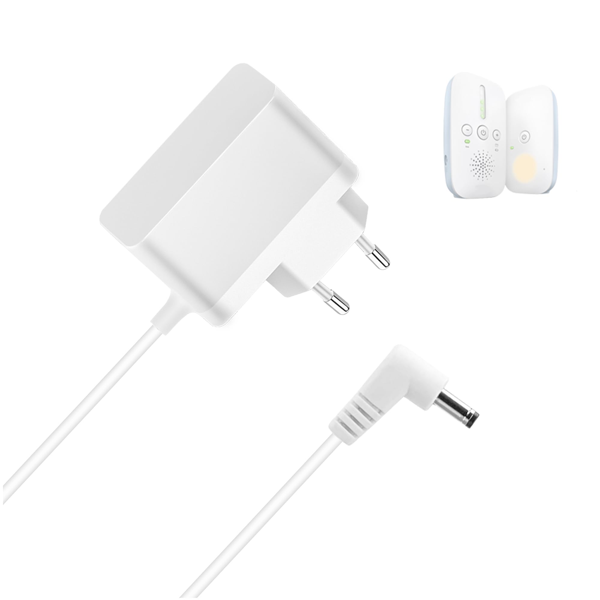 Bouge Ladekabel Kompatibel mit Philips Avent Babyphone SCD503/26, SCD501/00, SCD713/26, SCD600, SCD560 DECT Babyphone 6V Ladegerät Netzteil (Weiß)