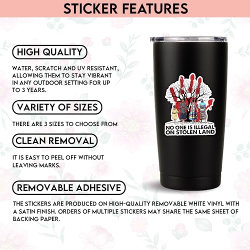 Image of TODOLIA (3Pcs-3in) No One is Illegal On Stolen Land Sticker MMIW Indigenous Women Sticker Proud Native American Gift Decoration Laptop Tablet Vehicle Planner Helmet Bumper