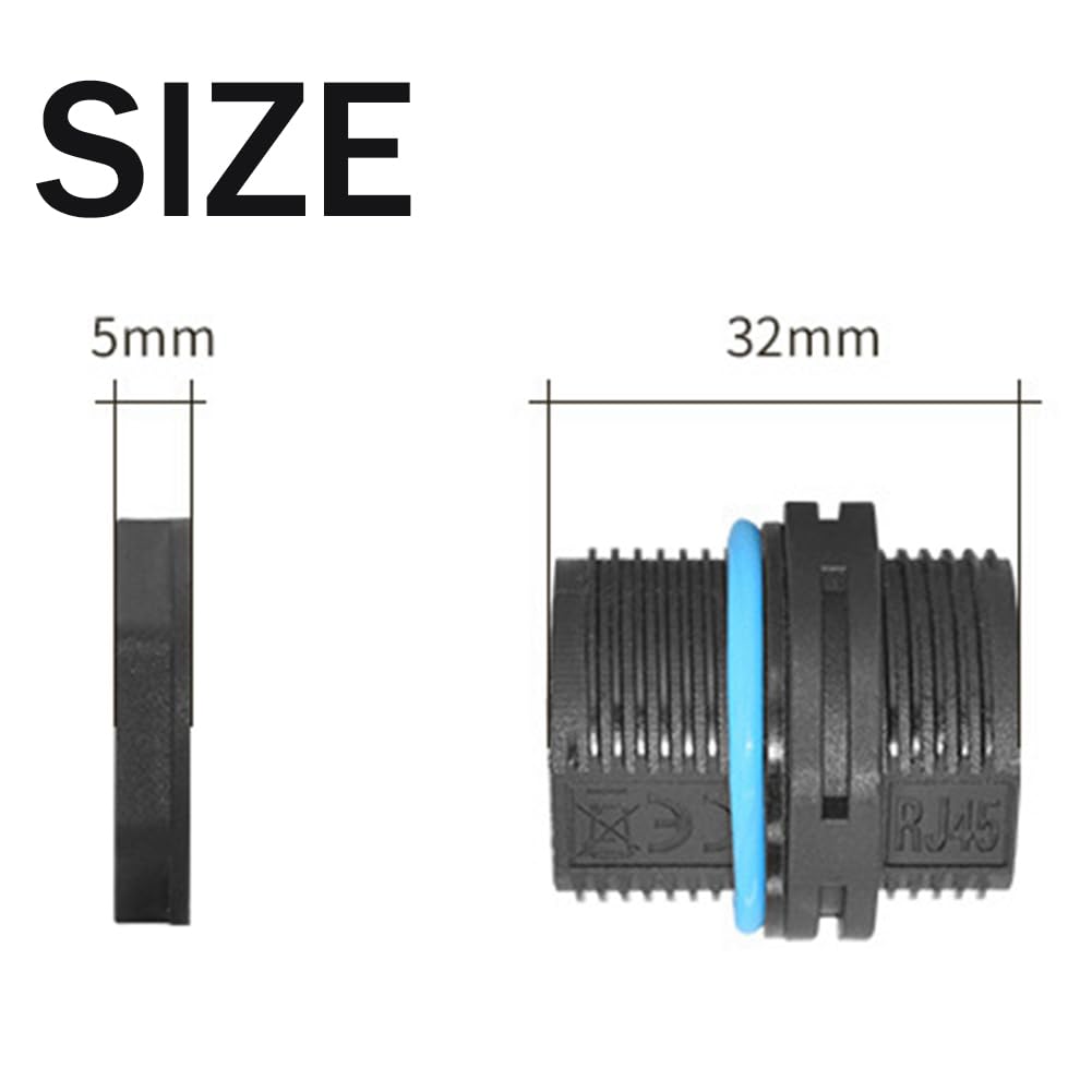 Lot de 15 connecteurs RJ45 étanches pour câble Ethernet LAN à double tête avec capuchon anti-poussière