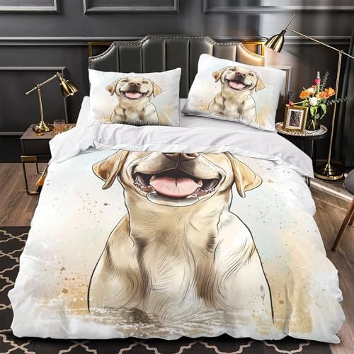 Housse de couette microfibre inaltérable avec motif animal de dessin animé