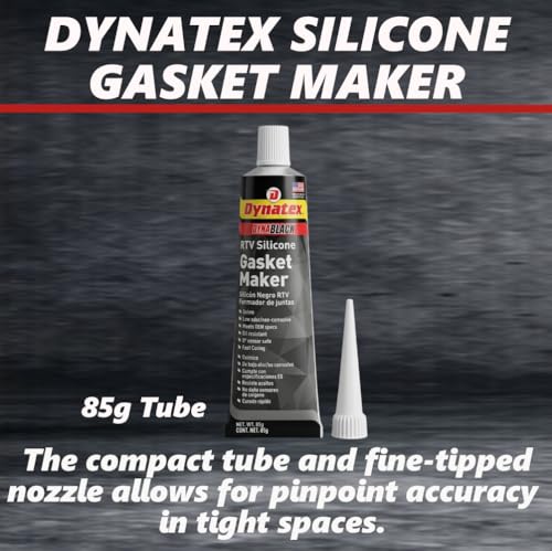 Image of Dynatex DynaBlack RTV Silicone Gasket Maker 85g Tube - 500F High Temperature, Sensor Safe, Low Odor, and Non-Corrosive Silicone Sealing Compound Made in the USA (8-Pack)