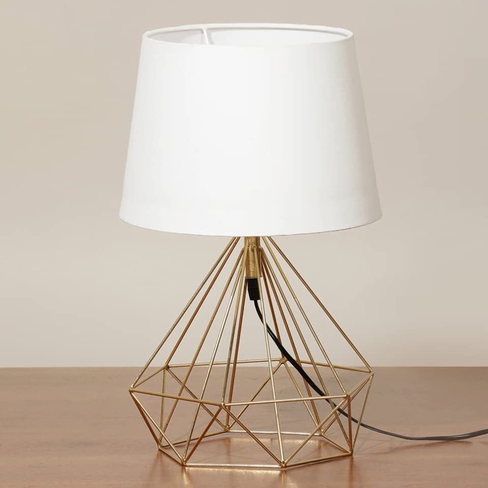 Image of Table Night Lamp | Off White Decorative Table Lamp For Bedroom Home Decor | Bedside Night Light For Diwali Decoration Home Use | Modern Table Lamp | Without Bulb