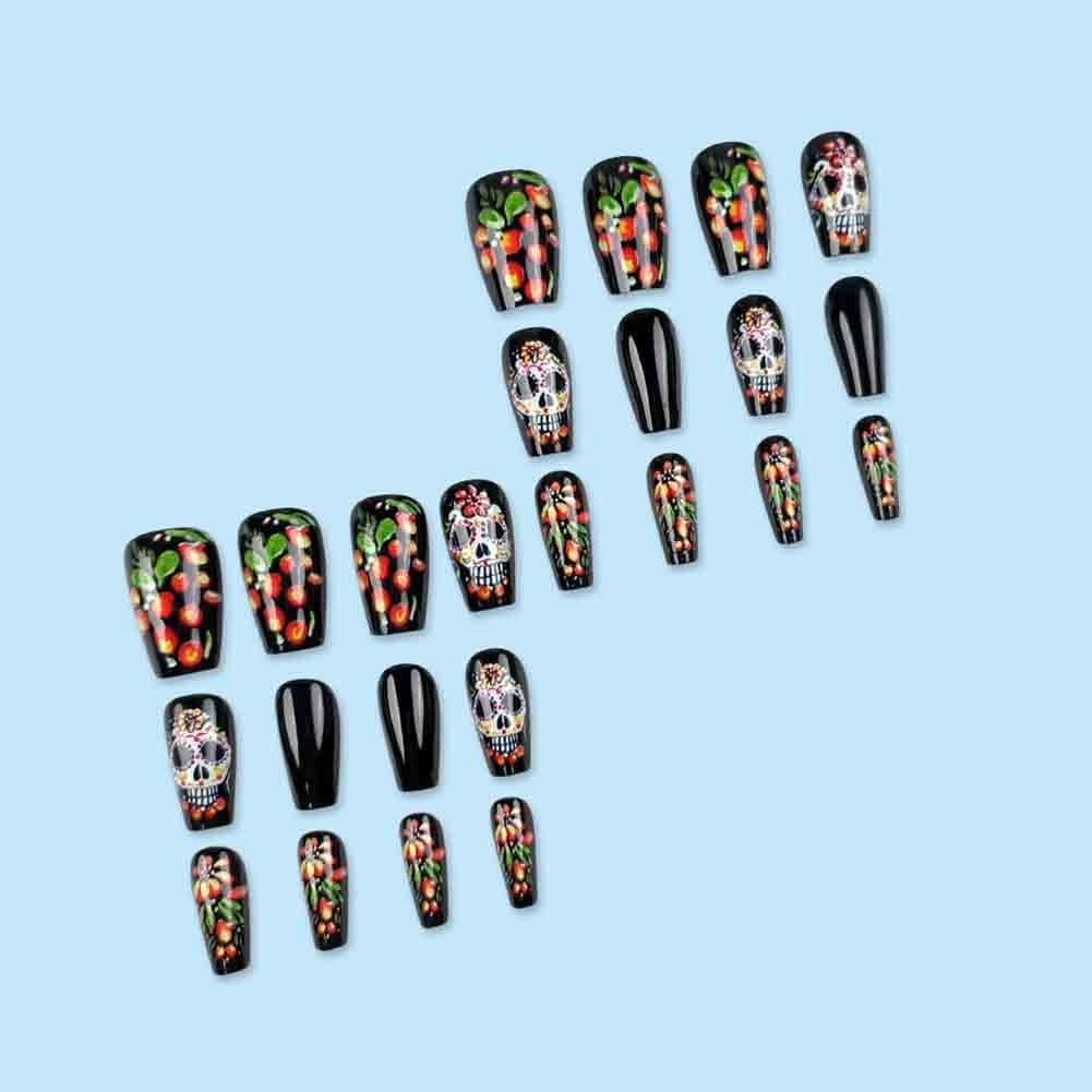 Carufin Day of the Dead Sugar Skull Nail Art Designs, Rainbow Pride and Gothic Halloween Nail For Women (C) - Image 3
