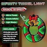 ConBlom Infinity Mirror Tunnel LED Night Light, Tunnel Mirror Neon Sign,USB and Battery Operated,3D Tunnel Lamp Desktop Lamp for Bedroom,Living Room Holidays Party Christmas Decor (Christmas Wreath) - Image 3