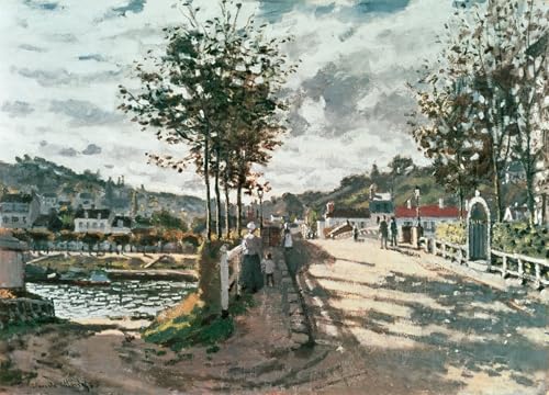 Cuadro El puente Bougival de Monet: pintura al óleo para salón moderno 60x90cm