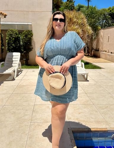 Hanna Nikole Plus Size Swimsuit Cover Ups for Women Side Slit Womens Bathing Suit Cover Ups Elastic Waist Beach Wear4