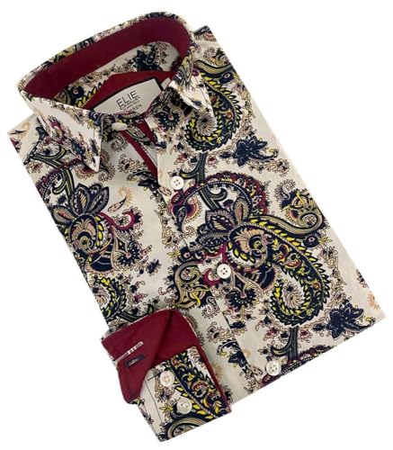 Image of Elieballeh Boy's White Paisley Short Sleeve Shirt | Breathable material
