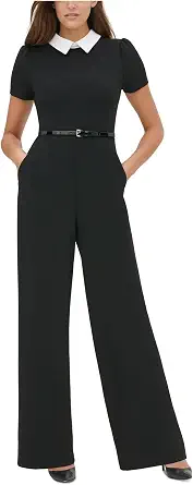 Tommy Hilfiger Women's Collared Short Sleeve Jumpsuit
