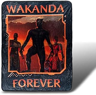 Marvel Black Panther Wakanda Forever Lightweight Fleece Throw Blanket | 45 x 60 inches