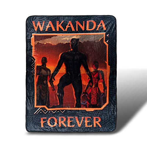 Image of Marvel Black Panther Wakanda Forever Fleece Blanket Merchandise | 45x60 inches