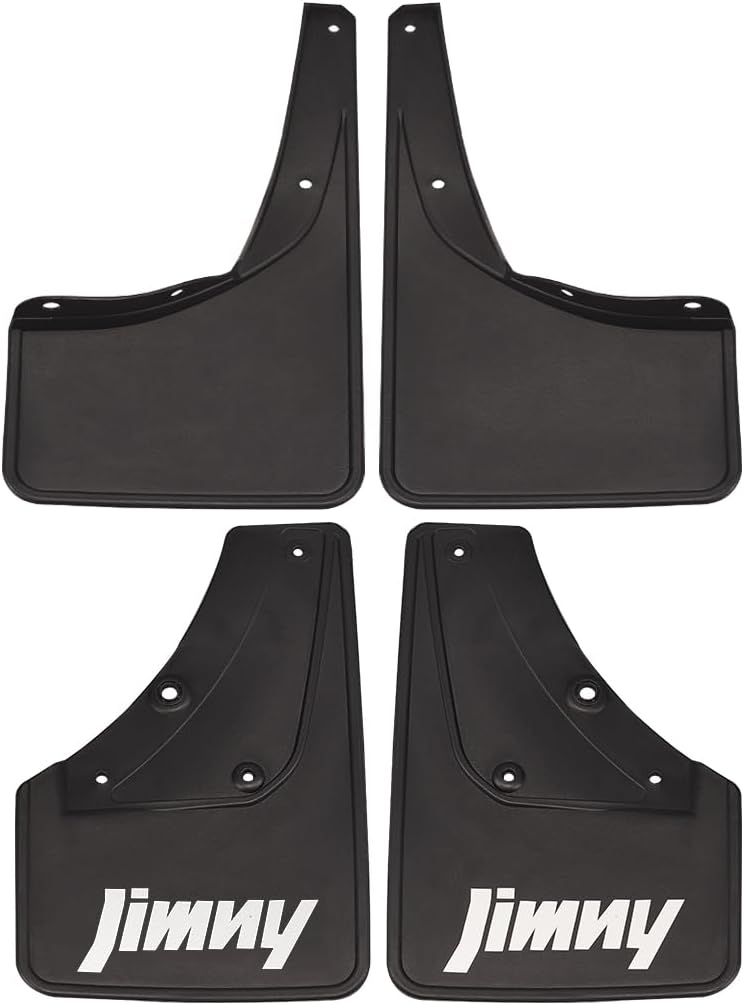 JSCARLIFE 4-Piece Molded Mud Flaps Kit for S-uzuki Jimny BJ74 2019-2022– PP Plastic Front Rear Splash Guards Mudguards Full Protection Set – Black Fender Cover