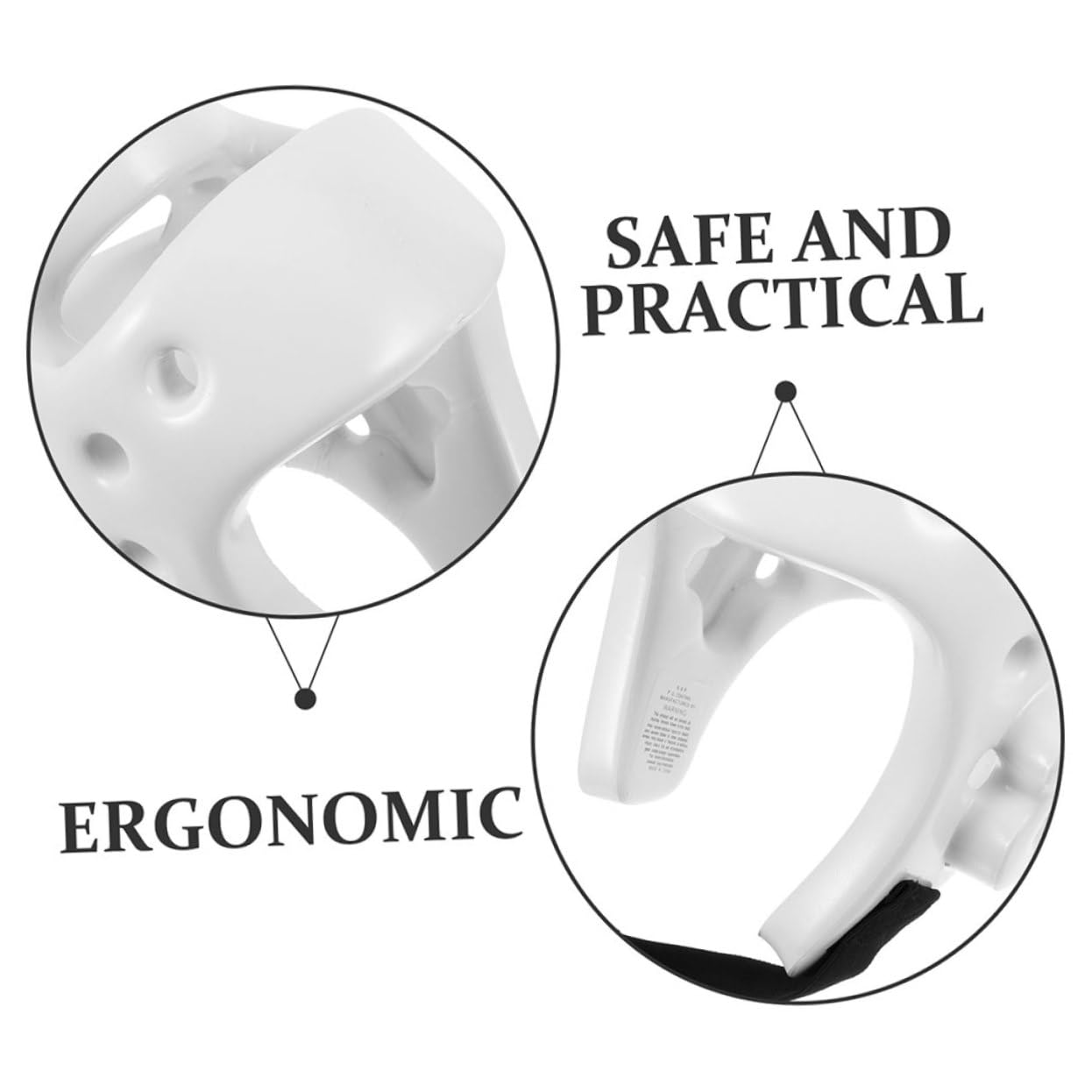 Casco da Boxe in Pu Bianco Design Ergonomico e Pratico per Allenamento di Taekwondo e Karate Protezione Testa per Adulti e Bambini