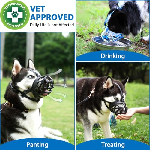 Image of Mayerzon Basket Dog Muzzle for Large Medium Small Dogs German Shepherd | Cage Mouth Guard to Anti Biting Chewing for Training Walking Grooming, with Adjustable Head Strap Secure in Place