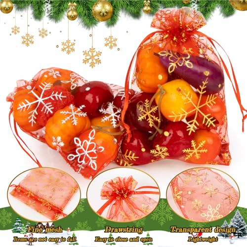 Sukh100christmasorganzabags4x6whiteredsnowflakeorganzabagdrawstringgiftbagbulkpartyfavormeshbaggoodiewrappouchcandyjewelrysachetbraceletfruitprotectionbagholidaywedding  Urban Country Home Decor Sukh 100 christmas organza bags 4×6 white red snowflake organza bag drawstring gift bag bulk party favor mesh bag goodie wrap pouch candy jewelry sachet bracelet fruit protection bag holiday wedding  urban country home decor