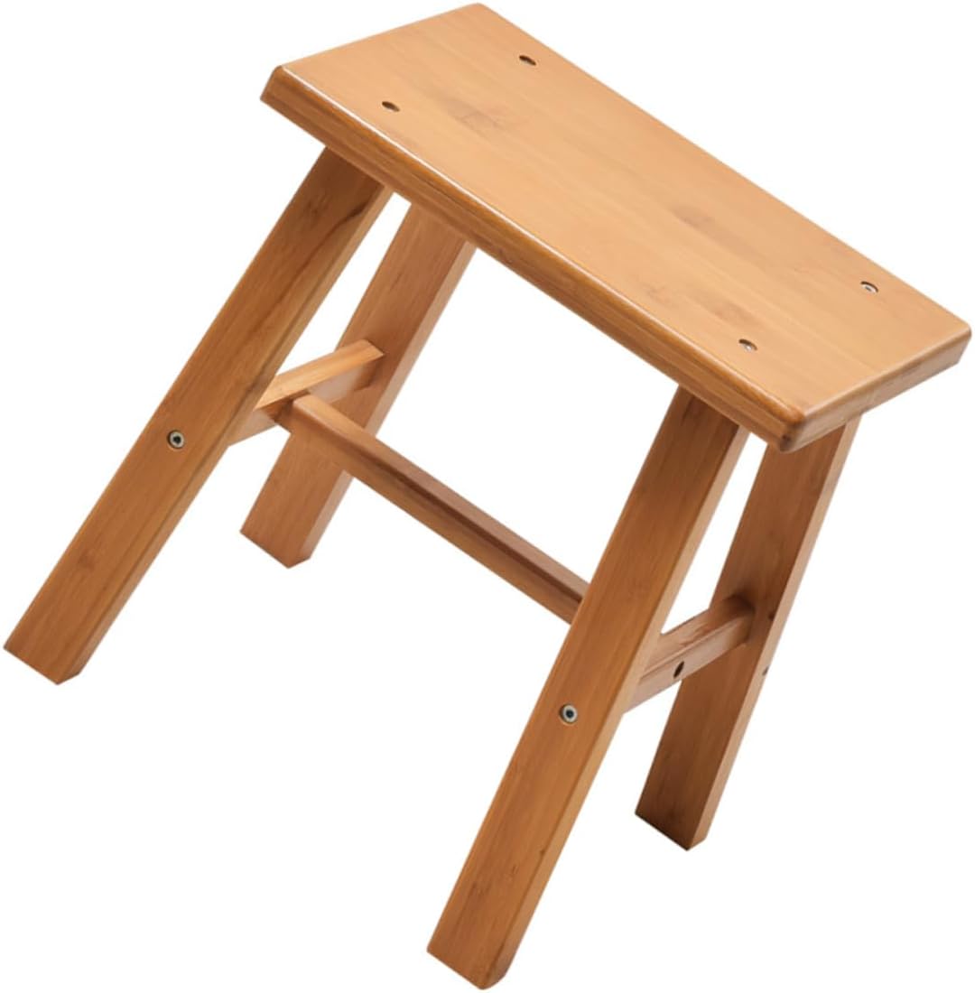 GANAZONO Boho Bathroom Low Stool Eco-Friendly Bamboo Stool Boys and Girls Chair Step Non-Slip Boy Girl