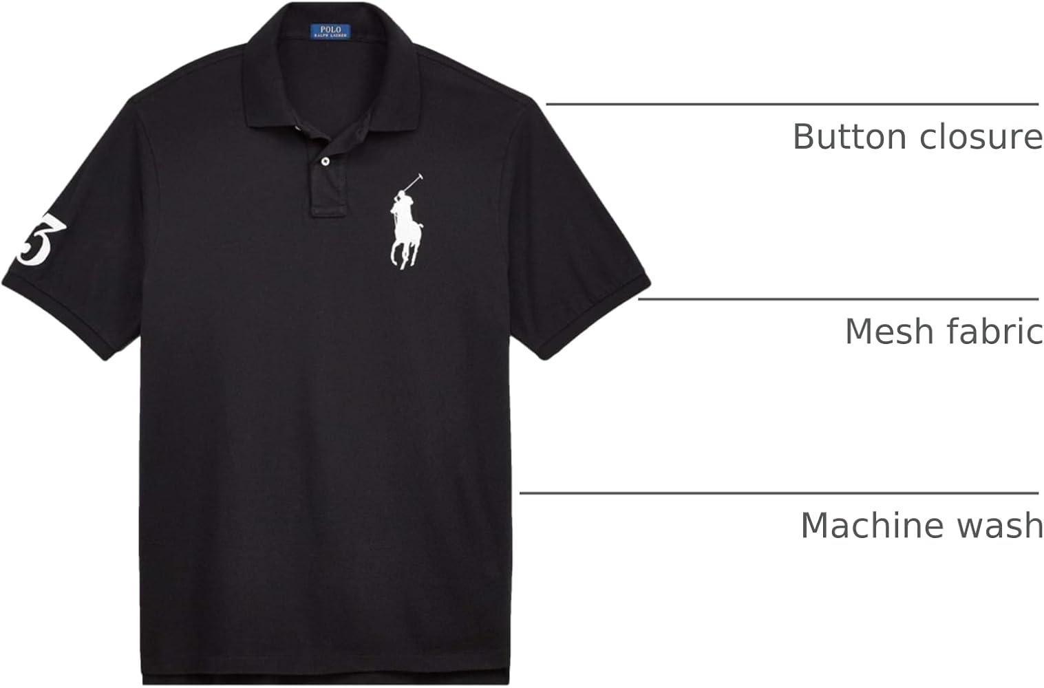 POLO RALPH LAUREN Mens Big Pony Custom Slim Fit Mesh Polo Shirt